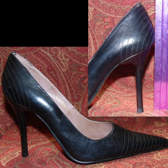 N.Y.L.A CAMILLA-N black leather pumps 7B ✨ - Picture 5 of 8